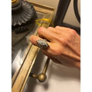 Vintage Real natural diamond ring with 14k gold  size 8 women’s. Gold Stamped